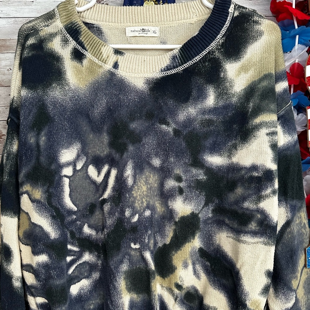 NATURAL LIFE tie-dye cropped sweater